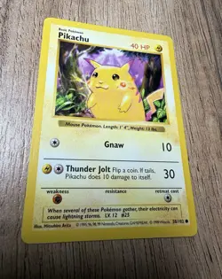 Pokemon Cards Pikachu (Red Cheeks) 058/102 Base Set Shadowless Light Play LP - Image 2