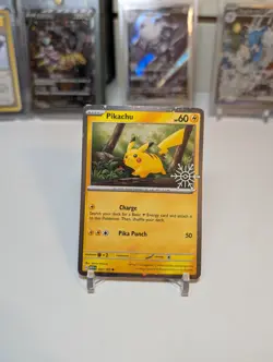 Pikachu 025/165 Holiday Calendar Cosmos Holo Stamped Promo Card Near Mint - Image 1
