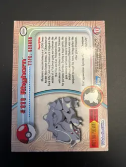 Pokemon Card - Rhyhorn #111 Topps Series 2 Holo Foil - Image 2