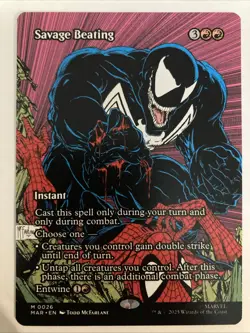 Spider-Man Magic The Gathering Savage Beating M 0026 Borderless Regular MAR - Image 1