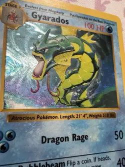1999 Pokemon GYARADOS Base Set SHADOWLESS Edition HOLO Foil Rare Card #06/102 NM - Image 4