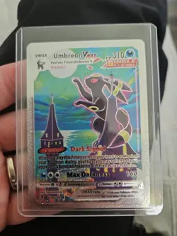 Umbreon Vmax Silver Foil Fan Art Textured Collector Card 215/203 - Image 1