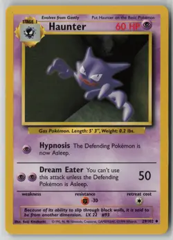 Haunter 29/102 Pokemon TCG Base Set Unlimited Uncommon Near Mint Card (NM) 1 - Image 1