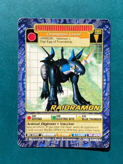 BO-120 Raidramon Digimon Card Digi-Battle Series 3 2000 Bandai MP - Image 1