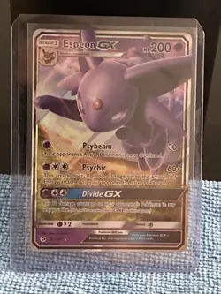 Pokemon Espeon GX TCG Sun & Moon Base Set Holo Ultra Rare Card 61/149 - Image 1