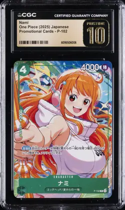 2025 ONE PIECE JAPANESE PROMO CARDS #P-102 NAMI CGC 10 PRISTINE - Image 1
