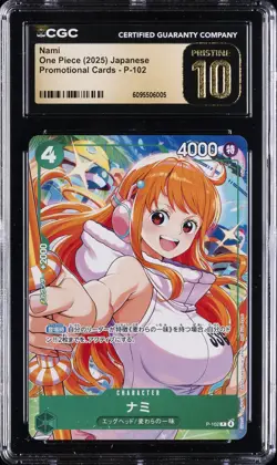 2025 ONE PIECE JAPANESE PROMO CARDS #P-102 NAMI CGC 10 PRISTINE - Image 1