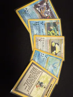 Pokemon TCG Base Set Cards Singles Lot MP/VG - 4x HOLO + Trainer - Image 1