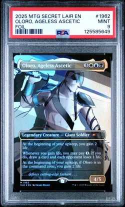 2025 MTG SECRET LAIR DROP SLAY THE DAY-FOIL #1962 OLORO, AGELESS ASCETIC PSA 9 - Image 1