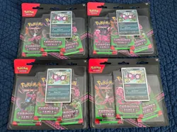 4x Shrouded Fable 3-Pack Blister (Pecharunt) - Sealed - Pokemon TCG - Image 1