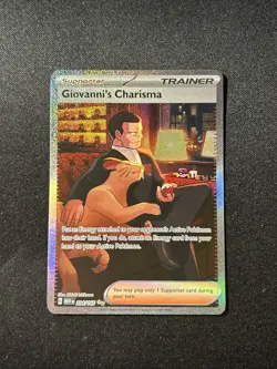 Pokemon TCG Giovanni’s Charisma 204/165 151 Full Art Special Illustration Rare - Image 1