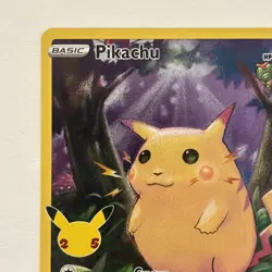 Pikachu 005/025 Pokemon 25th Anniversary Celebrations Full Art Holo Rare Art NM - Image 3