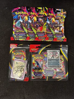 LOT - Pokemon - Phantasmal Flames Weavile 3-Pack Blister/ 5x Boosters/Cottonee - Image 1