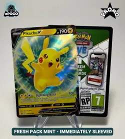 Pikachu SWSH198 Black Star Promo Pokemon TCG: Card w/ QR Code MINT SHIPPED TODAY - Image 1