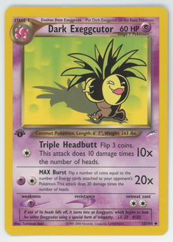 Dark Exeggcutor 33/105 1st Edition Uncommon Neo Destiny Pokemon Card 2000 WOTC - Image 1