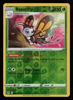 Beautifly SWSH11: Lost Origin #008/196 Reverse Holo Rare Pokemon Card - Image 1