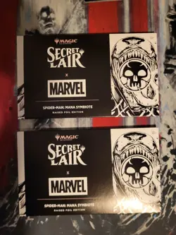 1x MTG Secret Lair x Marvel Spider-Man Mana Symbiote Raised Foil Sealed In Hand - Image 1