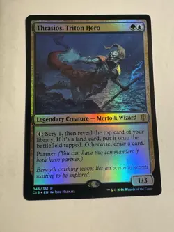 Thrasios, Triton Hero - #046/351 HP Commander 2016 C16 Magic MTG - Foil - Image 1