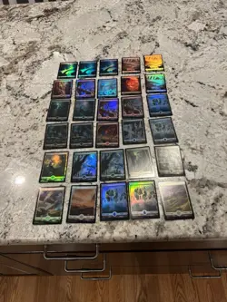 Mtg Foil Full Art Land Lot x30 - Magic The Gathering Full Art Foil Lands - Image 1