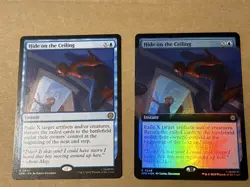2 x mtg Hide on the Ceiling, 1 is borderless foil, from Spiderman set, unplayed - Image 1