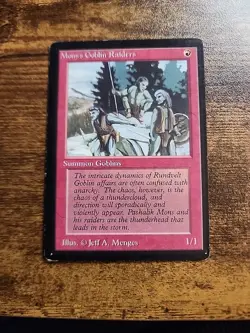 MTG MAGIC : The Gathering - BETA - MONS'S GOBLIN RAIDERS - RARE FIND!!! - Image 1