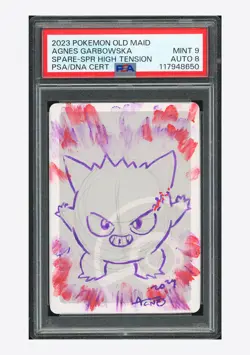 Pokemon PSA 9 AUTO 8 Spare Card Gengar Agnes Garbowska 2023 Old Maid Japanese - Image 1