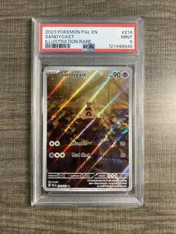 2023 POKEMON PAL EN PALDEA EVOLVED ILLUSTRATION RARE #214 SANDYGAST PSA 9 - Image 1