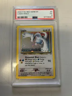 Pokemon TCG Lugia Neo Genesis 9 Holo Unlimited Rare PSA Ex 5 with Swirl Holo. - Image 2