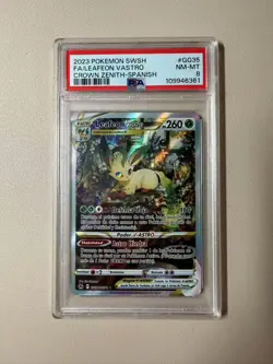 2023 Pokemon SWSH Crown Zenith Spanish GG35 Leafeon VASTRO Full Art PSA 8!!! - Image 1