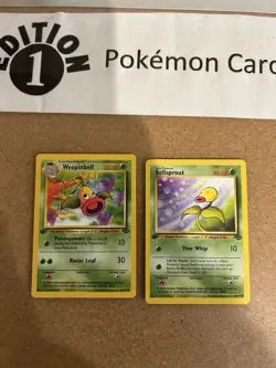 Weepinbell + Bellsprout 1st Edition Pokemon Card Lot Vintage WOTC - Image 1