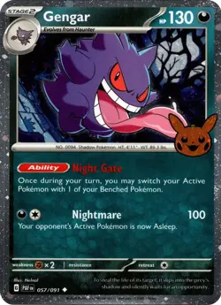 Gengar (Cosmos Holo) 057/091 Trick or Trade Booster Bundle 2024 Holo for sale online - Image 2