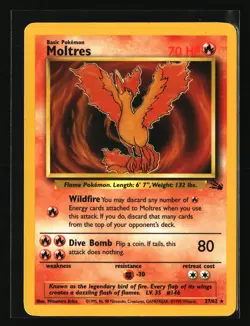 Pokemon MOLTRES 27/62 Rare (1999 Fossil) LP/Light Play - Image 1