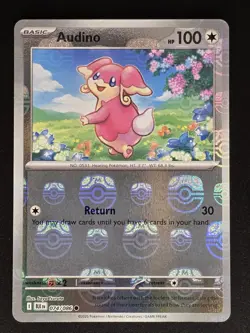 Pokemon TCG Audino Master Ball Pattern 074/086 Black Bolt Holo NM - Image 1