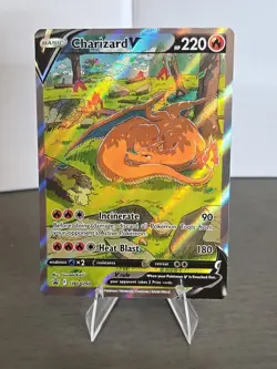 Pokemon Charizard v SWSH260 Full Art Black Star Promo Holo Card NM Condition - Image 1