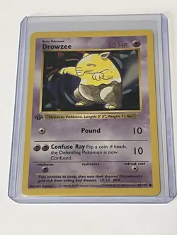 1st Edition Shadowless Drowzee 49/102 Base Set Rare Vintage Pokemon Card - NM - Image 1