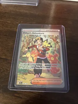 Pokemon TCG Destined Rivals Ethan's Adventure Full Art Trainer Card 236/182 SIR - Image 1