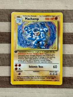 1999 Pokemon TCG 1st Edition Machamp Holo Card 8/102 - Image 1