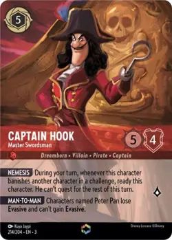 Lorcana Captain Hook - Master Swordsman (Alternate Art) NM Holofoil - Image 1