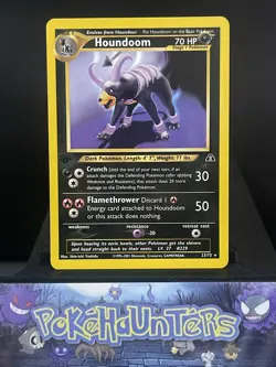 Pokemon Card Houndoom 23/75 1st Edition Neo Discovery Rare Non Holo WOTC Played - Image 1