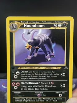 Pokemon Card Houndoom 23/75 1st Edition Neo Discovery Rare Non Holo WOTC Played - Image 2