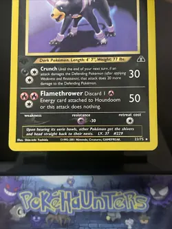 Pokemon Card Houndoom 23/75 1st Edition Neo Discovery Rare Non Holo WOTC Played - Image 3