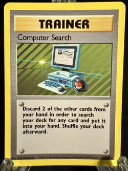 Computer Search Trainer Card 71/102 Pokemon TCG Base Set Unlimited MP/VG - Image 1