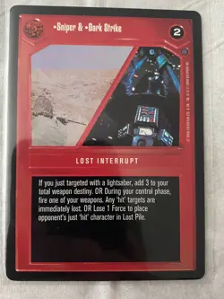 Decipher Star Wars CCG SNIPER & DARK STRIKE Card NM - Image 1