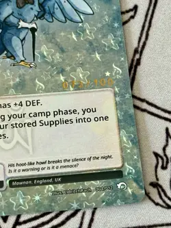 Cryptid Camp TCG OWL MAN Promo Card #04/12 Serialized #73/100 NM - Image 2