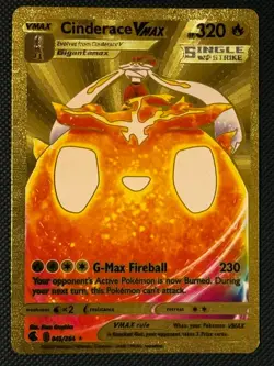 Pokemon Cinderace VMAX GOLD DISPLAY Card MINT CONDITION. - Image 1