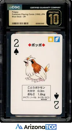 Pokemon 1998 Pidgey 2 Of Spades Blue Back Playing Cards BLACK LABEL CGC 10 - Image 1