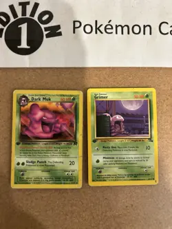 Dark Muk + Grimer 1st Edition Pokemon Card Lot Vintage WOTC Hp - Image 1