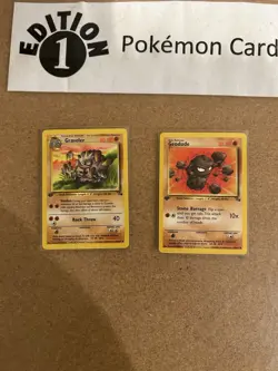 Graveler + Geodude 1st Edition Pokemon Card Lot Vintage WOTC - Image 1