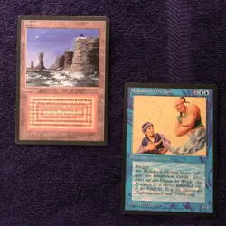PLATEAU dual land and Mahamoti Djinn Foreign Black Border German MTG LP - Image 1