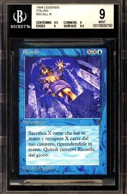Magic MTG Italian Legends Recall BGS 9 (9.5, 9, 9, 9.5) NEAR MINT NM - Image 1